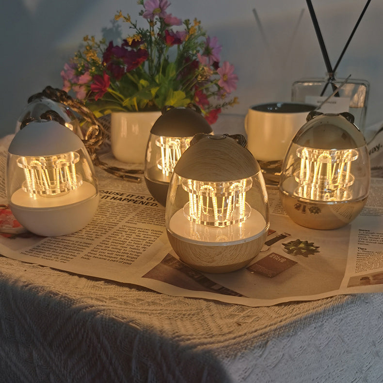 Rechargeable Aluminum Acrylic Egg Table Lamp