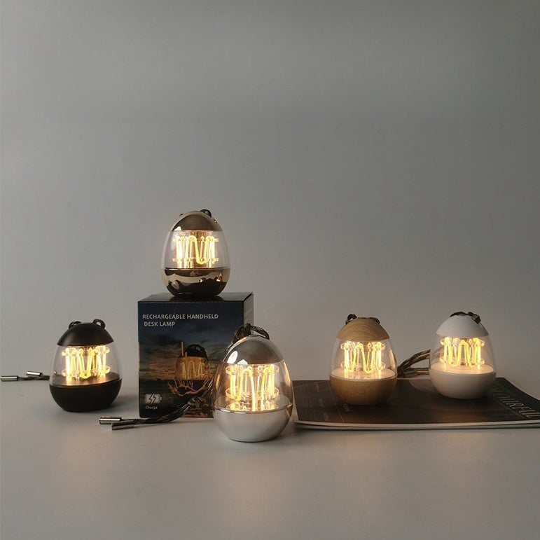 Rechargeable Aluminum Acrylic Egg Table Lamp