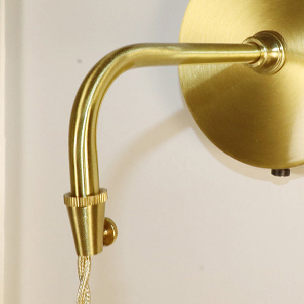 Rechargeable Brass Glass Scalloped Wall Lamp