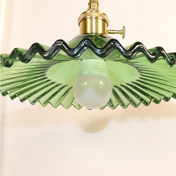 Rechargeable Brass Glass Scalloped Wall Lamp