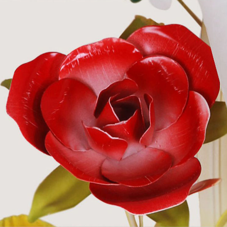 Farmhouse Iron Glass Rose Wall Lamp