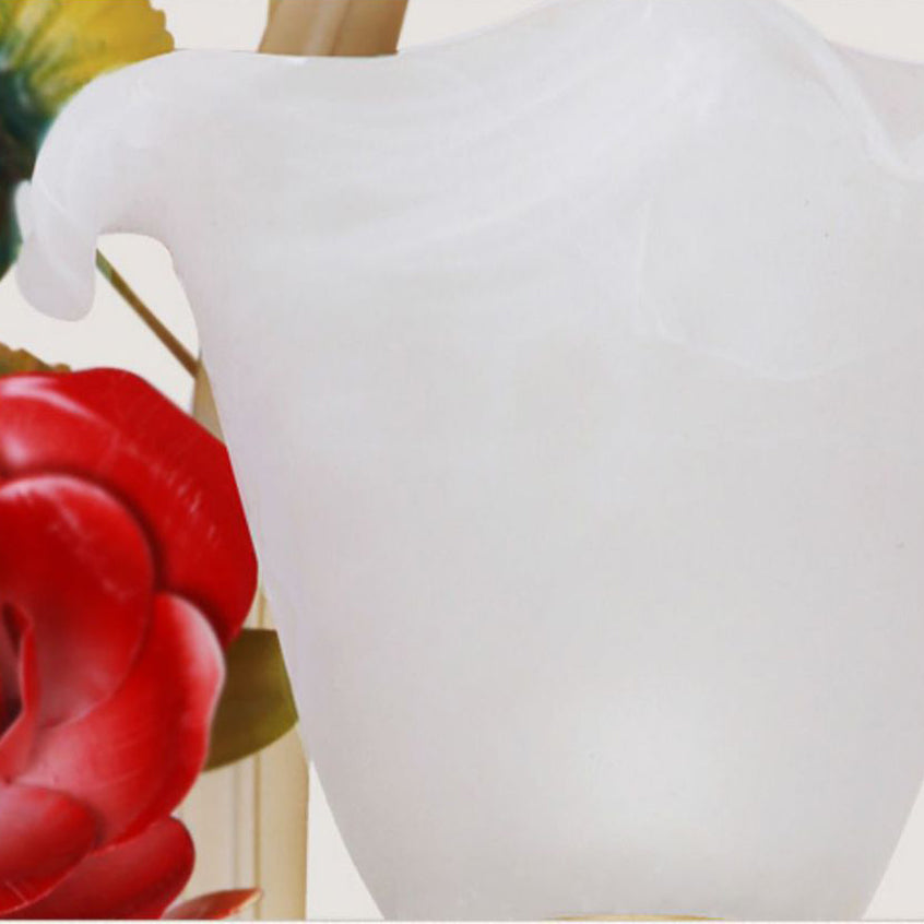 Farmhouse Iron Glass Rose Wall Lamp