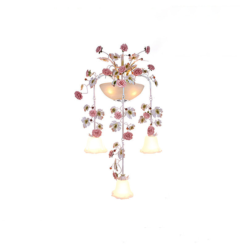 Farmhouse Ceramic Iron Glass 5-Light Wall Lamp