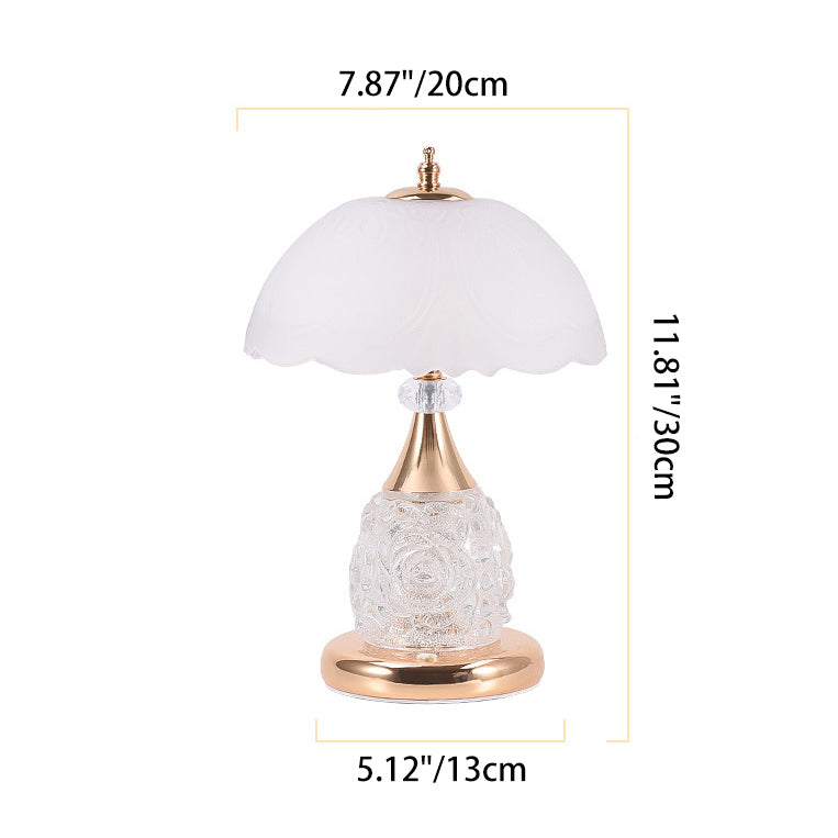 Rechargeable Iron Glass Frosted Table Lamp