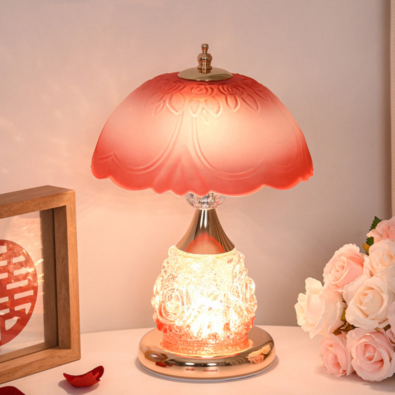 Rechargeable Iron Glass Frosted Table Lamp