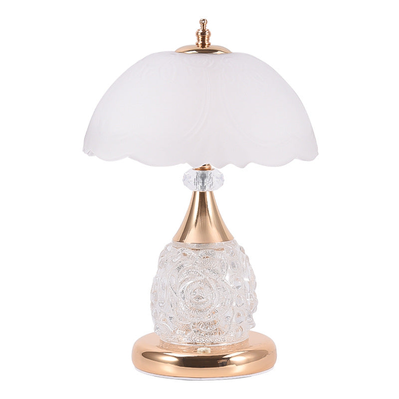 Rechargeable Iron Glass Frosted Table Lamp