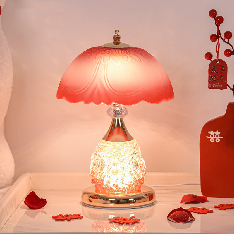 Rechargeable Iron Glass Frosted Table Lamp