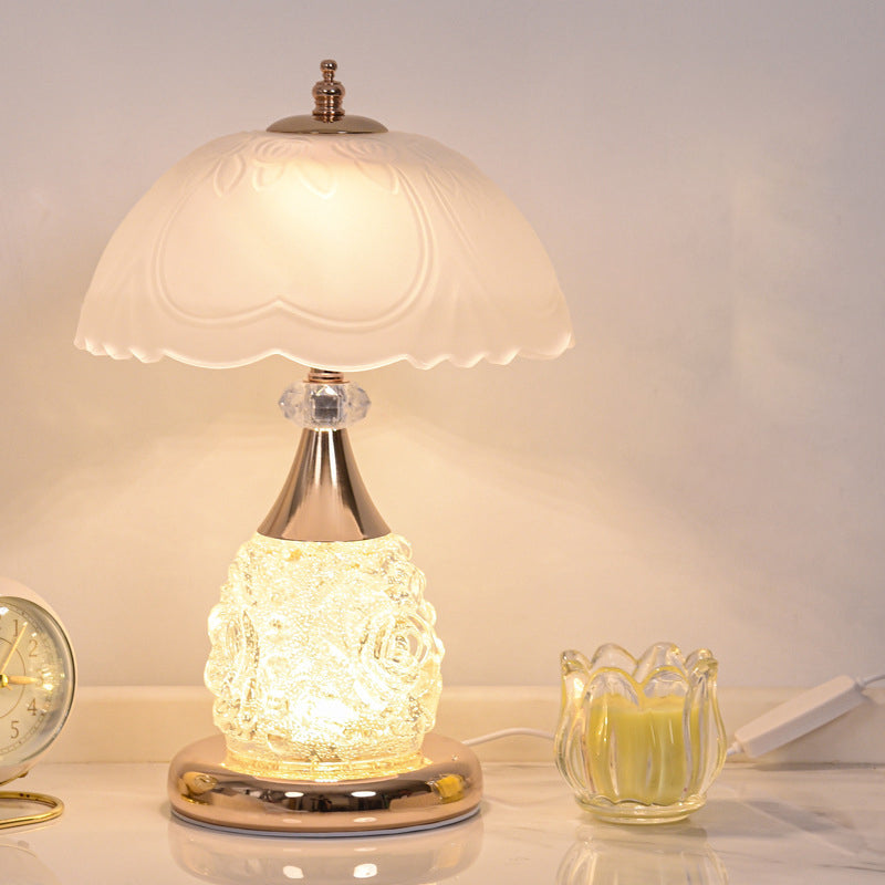 Rechargeable Iron Glass Frosted Table Lamp