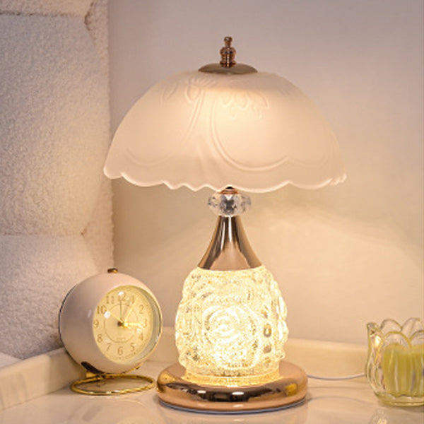 Rechargeable Iron Glass Frosted Table Lamp