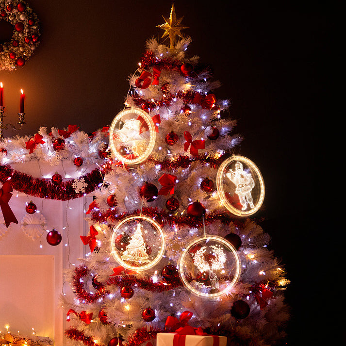 Santa Christmas Tree Bell Deer Wall Light