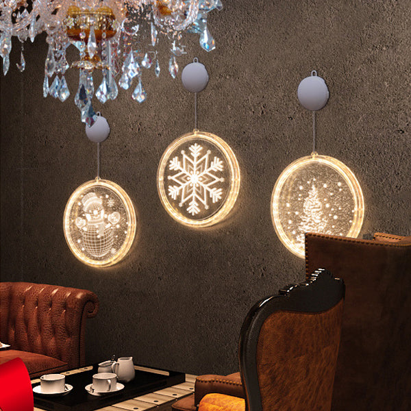 Santa Christmas Tree Bell Deer Wall Light