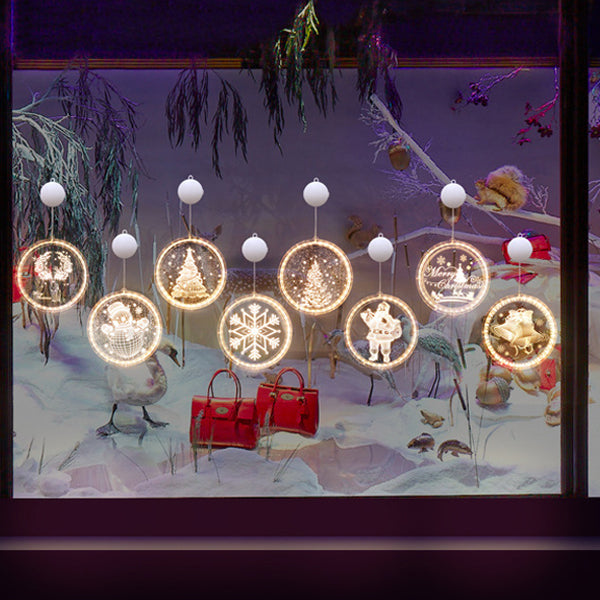 Santa Christmas Tree Bell Deer Wall Light