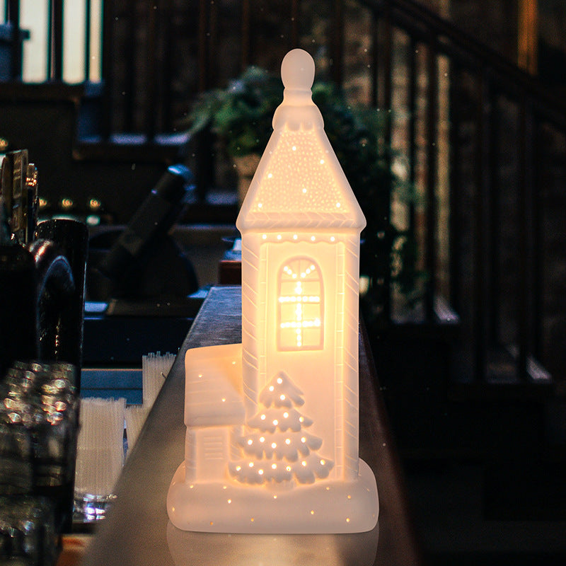 Ceramic House Christmas Night Light