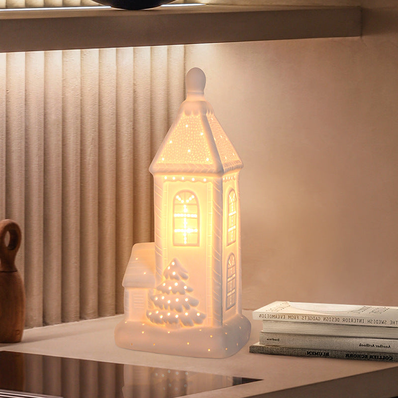 Ceramic House Christmas Night Light