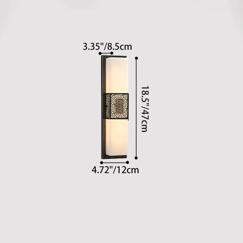 Copper Imitation Marble Rectangular Outdoor Light