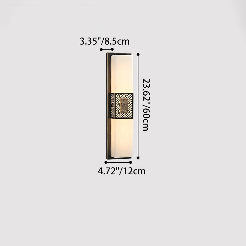 Copper Imitation Marble Rectangular Outdoor Light