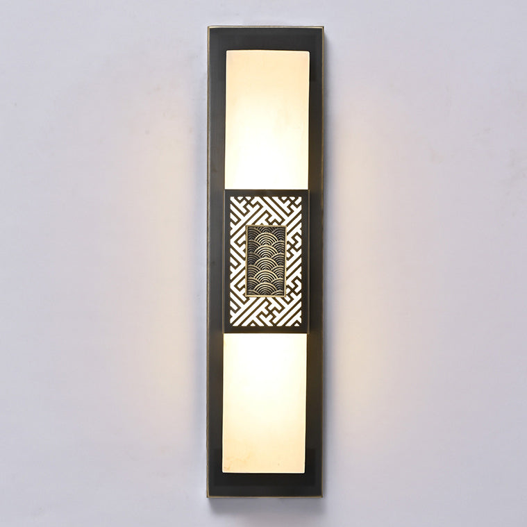 Copper Imitation Marble Rectangular Outdoor Light