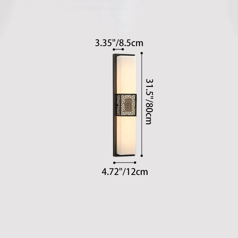 Copper Imitation Marble Rectangular Outdoor Light