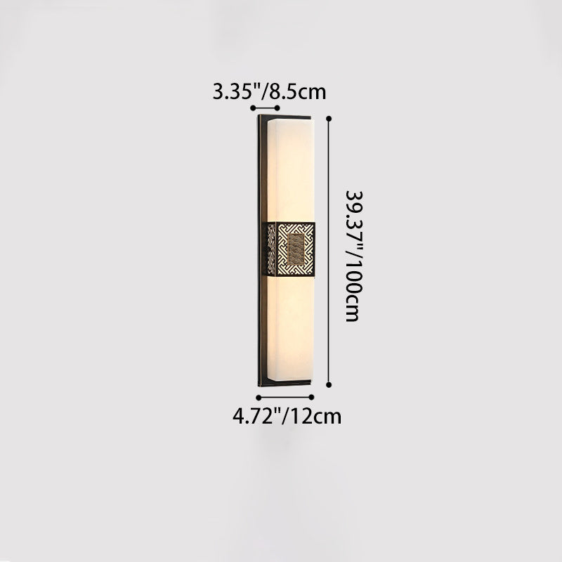 Copper Imitation Marble Rectangular Outdoor Light