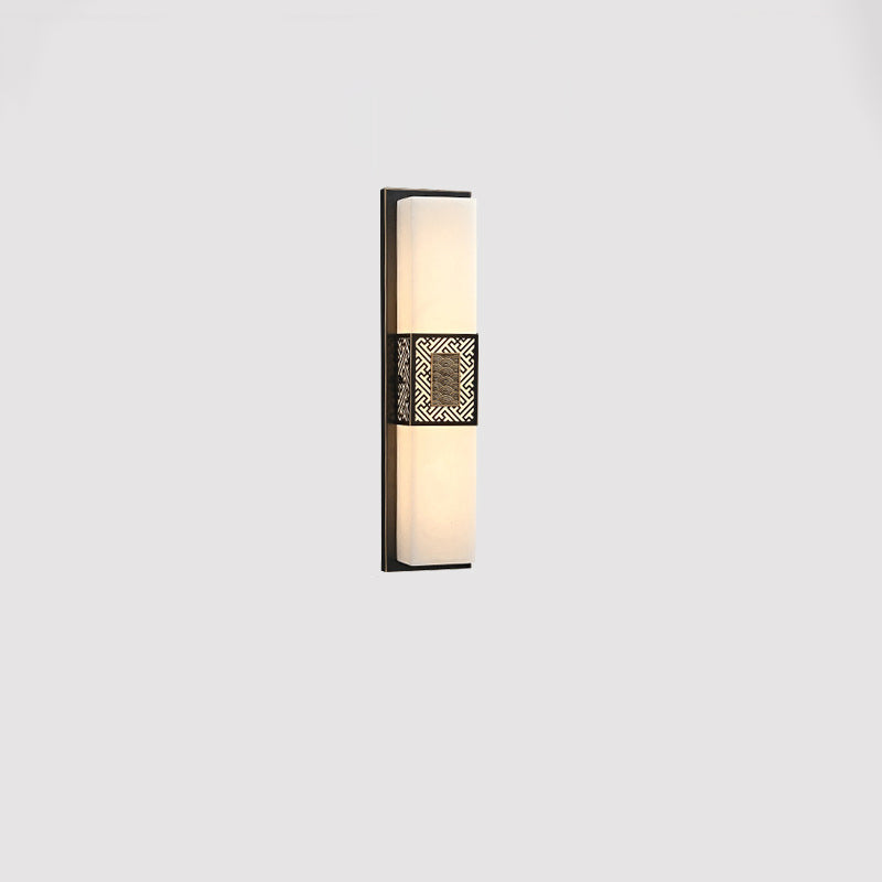Copper Imitation Marble Rectangular Outdoor Light