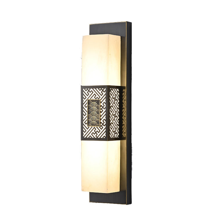 Copper Imitation Marble Rectangular Outdoor Light