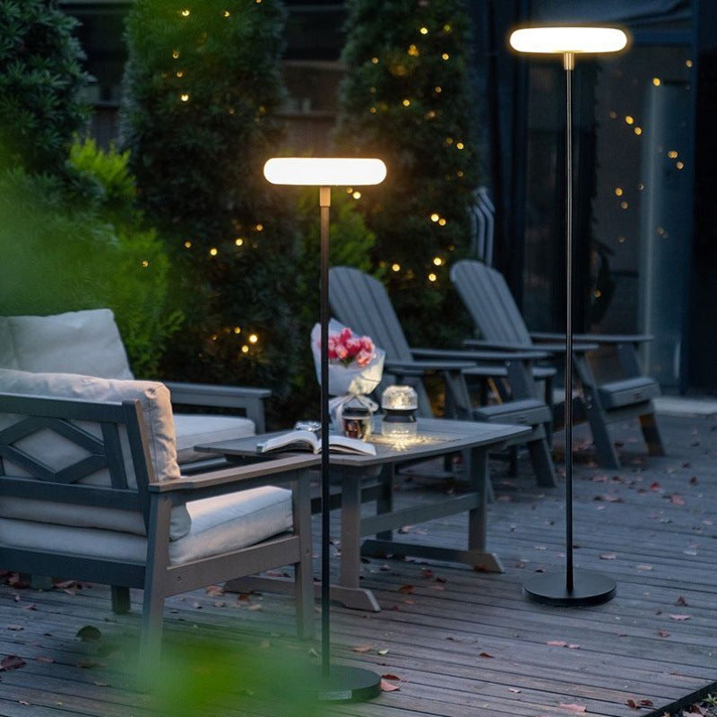 Rechargeable Round Aluminum PE Outdoor Light