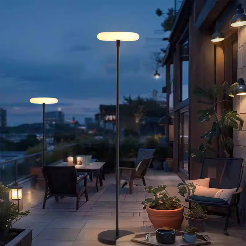 Rechargeable Round Aluminum PE Outdoor Light