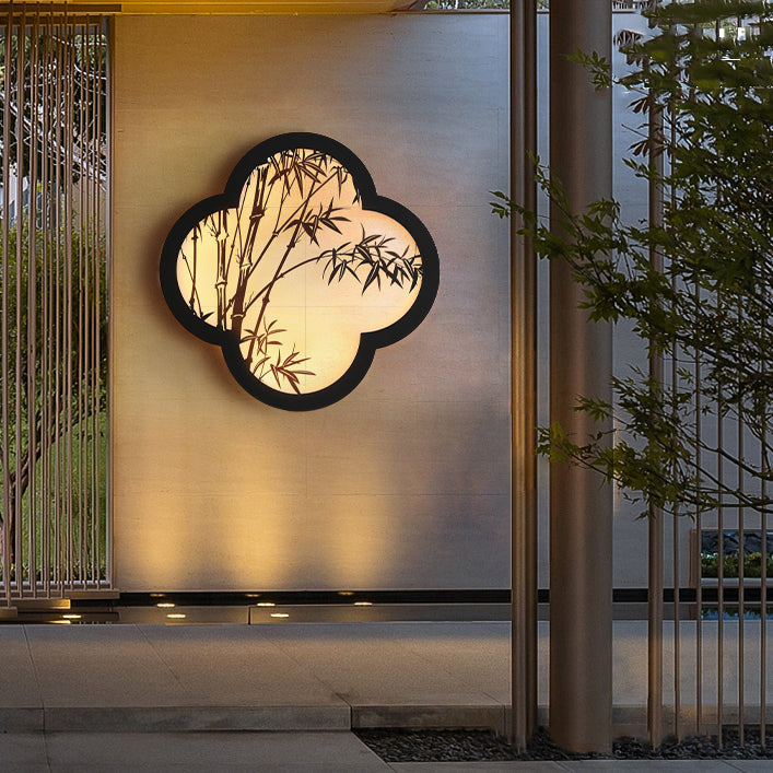 Bamboo Leaf Iron Acrylic Outdoor Light