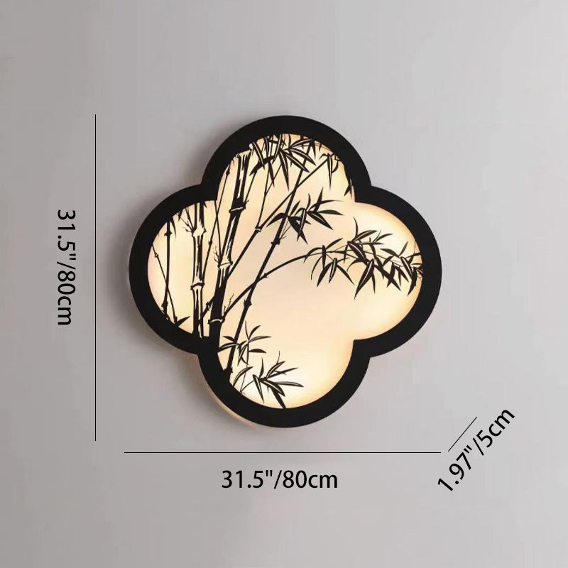 Bamboo Leaf Iron Acrylic Outdoor Light