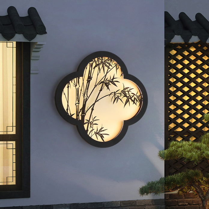 Bamboo Leaf Iron Acrylic Outdoor Light