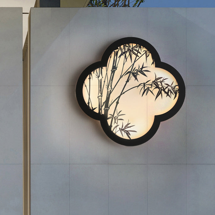 Bamboo Leaf Iron Acrylic Outdoor Light