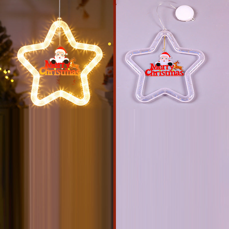 Battery Acrylic Star Santa Wall Lamp