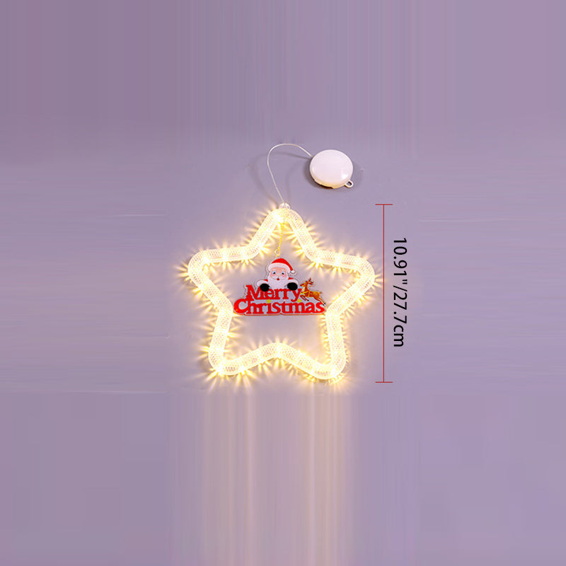 Battery Acrylic Star Santa Wall Lamp