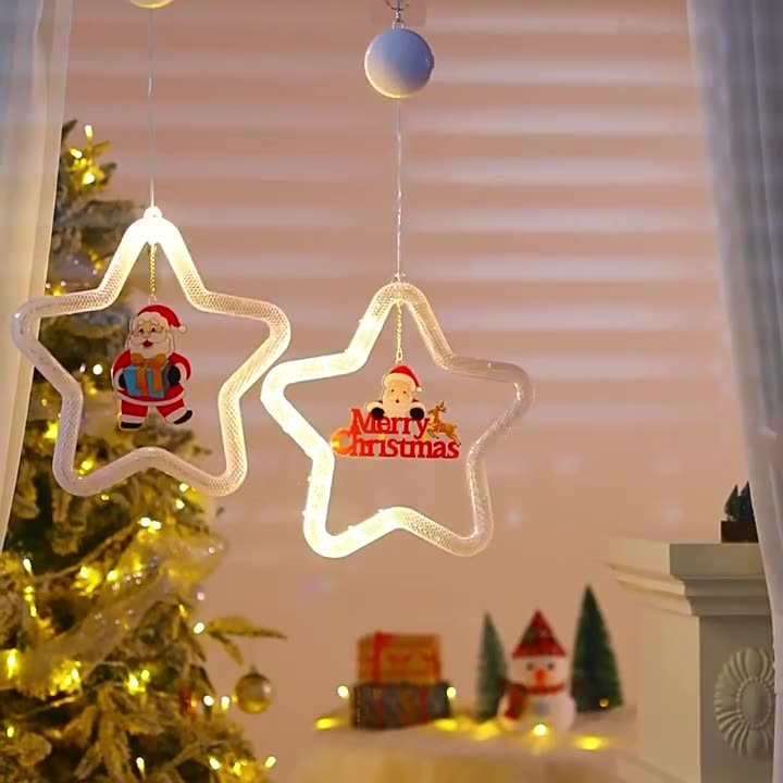 Battery Acrylic Star Santa Wall Lamp