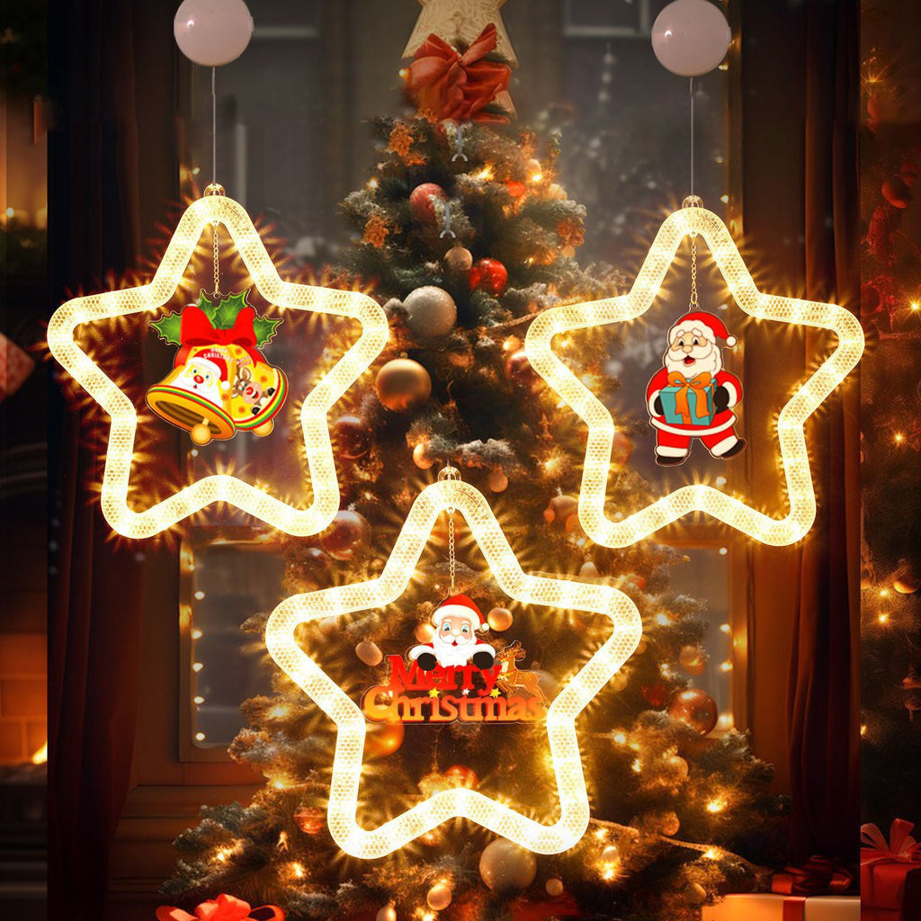 Battery Acrylic Star Santa Wall Lamp