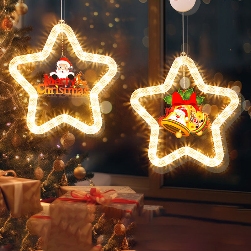 Battery Acrylic Star Santa Wall Lamp