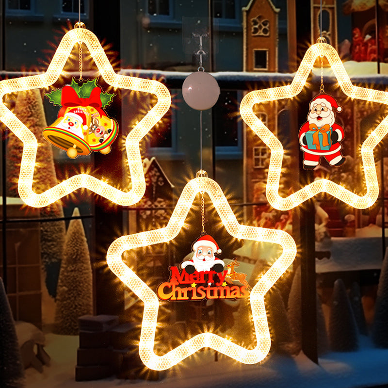 Battery Acrylic Star Santa Wall Lamp