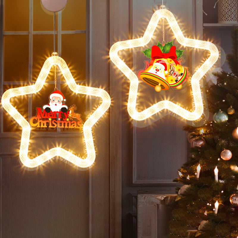 Battery Acrylic Star Santa Wall Lamp
