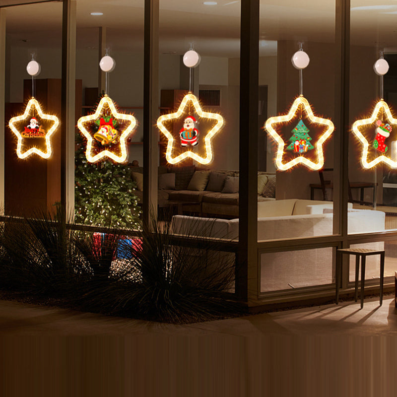 Battery Acrylic Star Santa Wall Lamp