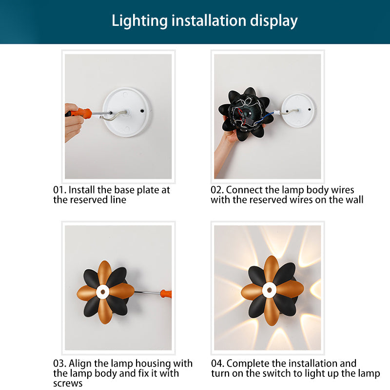 Aluminum Acrylic Flower Patio Outdoor Light