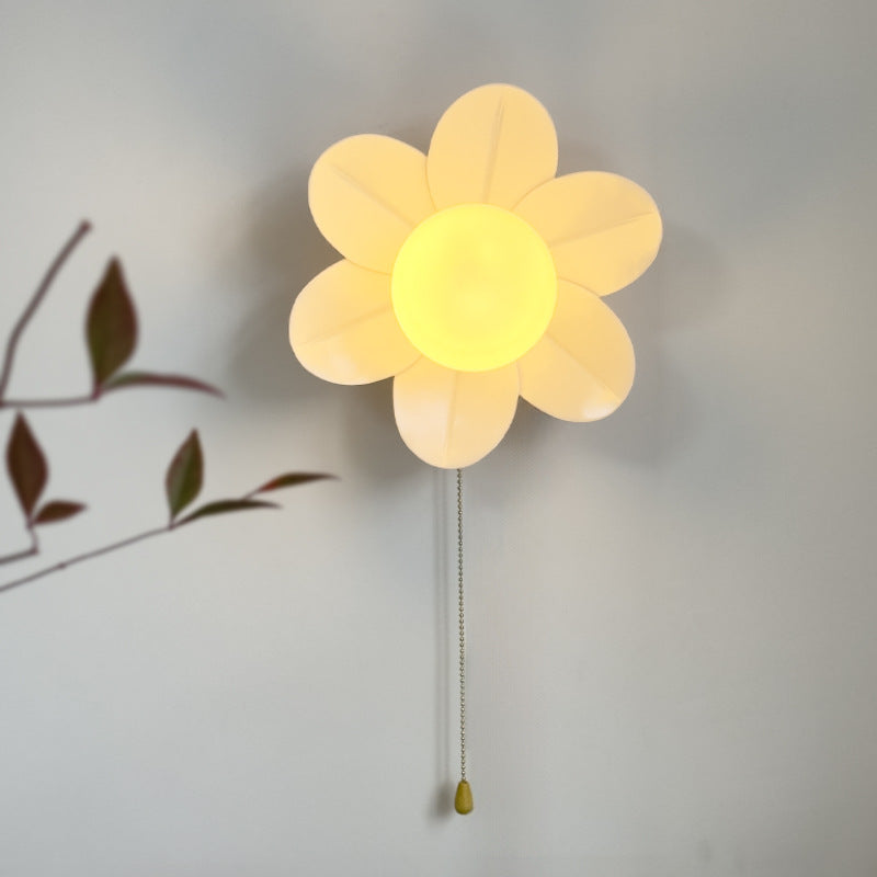 Resin Glass Iron Flower Wall Lamp