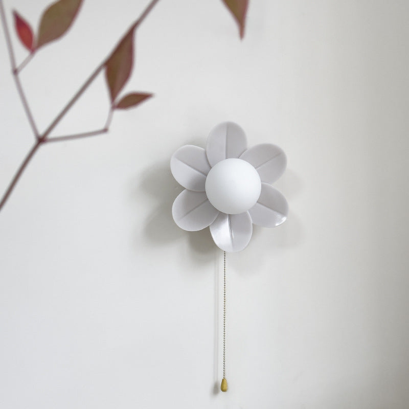 Resin Glass Iron Flower Wall Lamp
