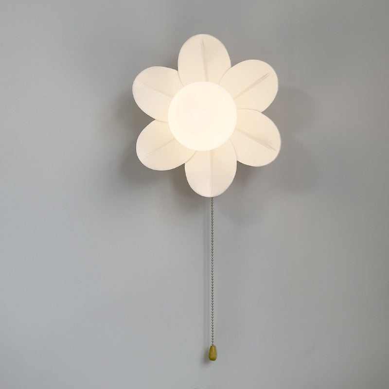Resin Glass Iron Flower Wall Lamp