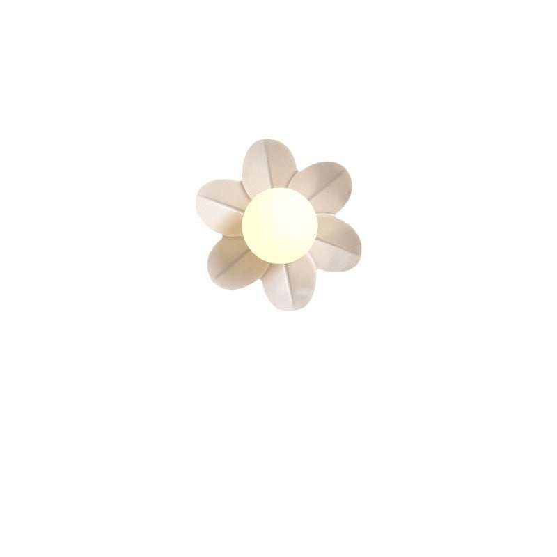 Resin Glass Iron Flower Wall Lamp