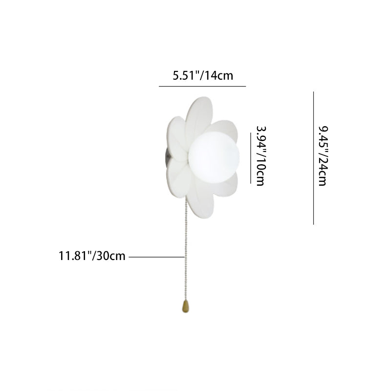 Resin Glass Iron Flower Wall Lamp