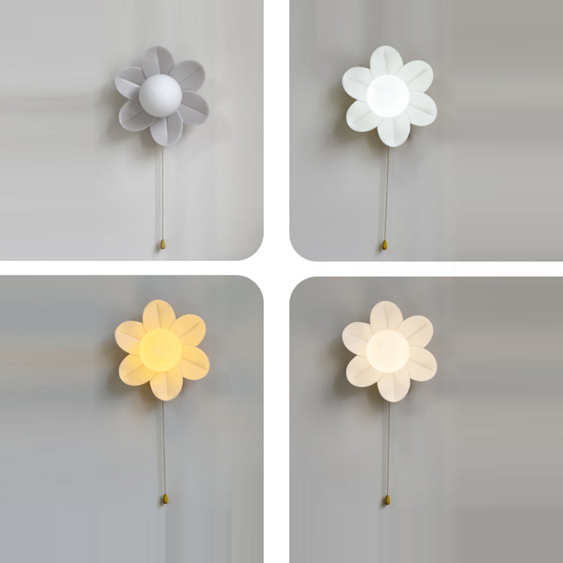 Resin Glass Iron Flower Wall Lamp