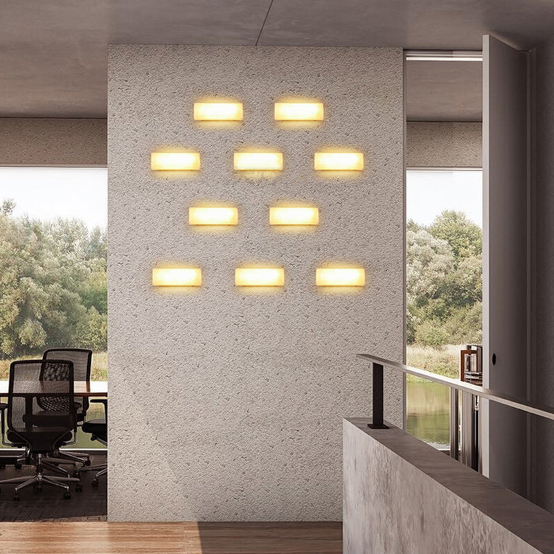 Imitation Marble Iron Rectangular Wall Lamp