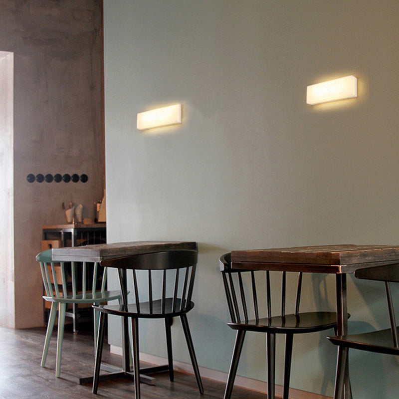 Imitation Marble Iron Rectangular Wall Lamp