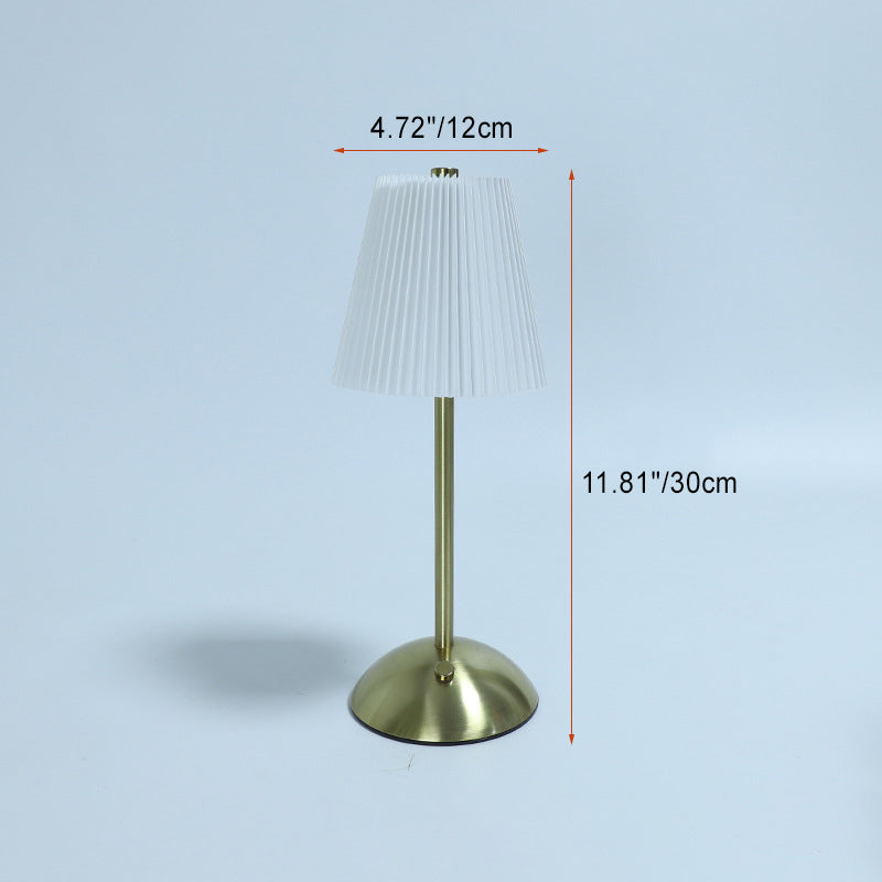 Rechargeable Fabric Iron Pleated Table Lamp