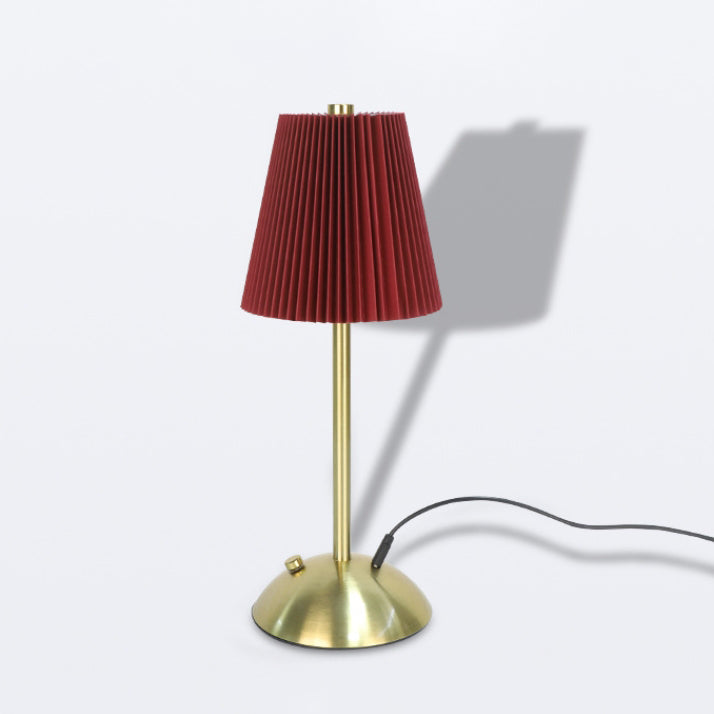 Rechargeable Fabric Iron Pleated Table Lamp